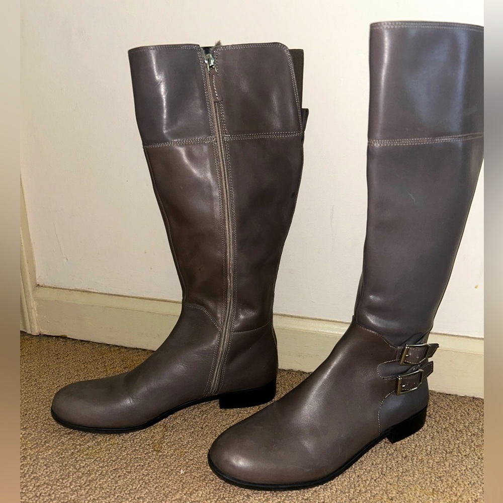 Franco Sarto Grey Leather Boots